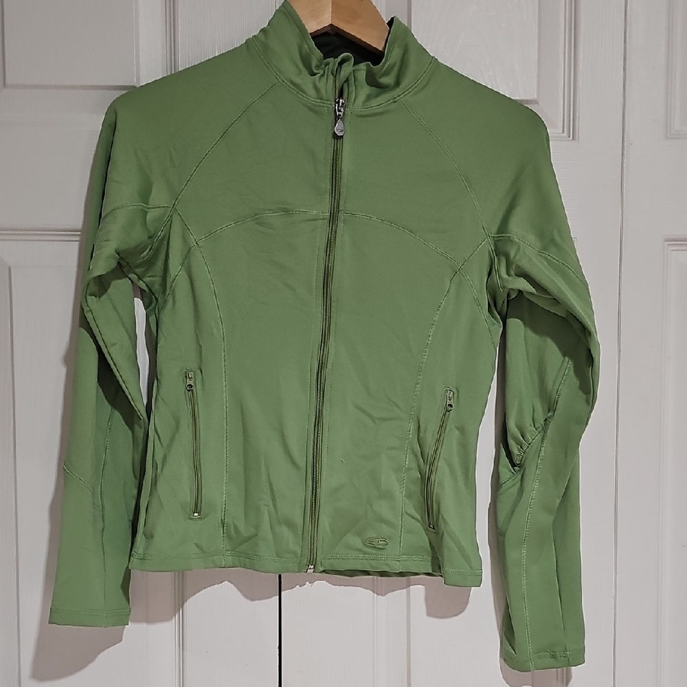 Champion Green Full Zip Athletic Jacket – Size S – Lightweight Activewear Track
